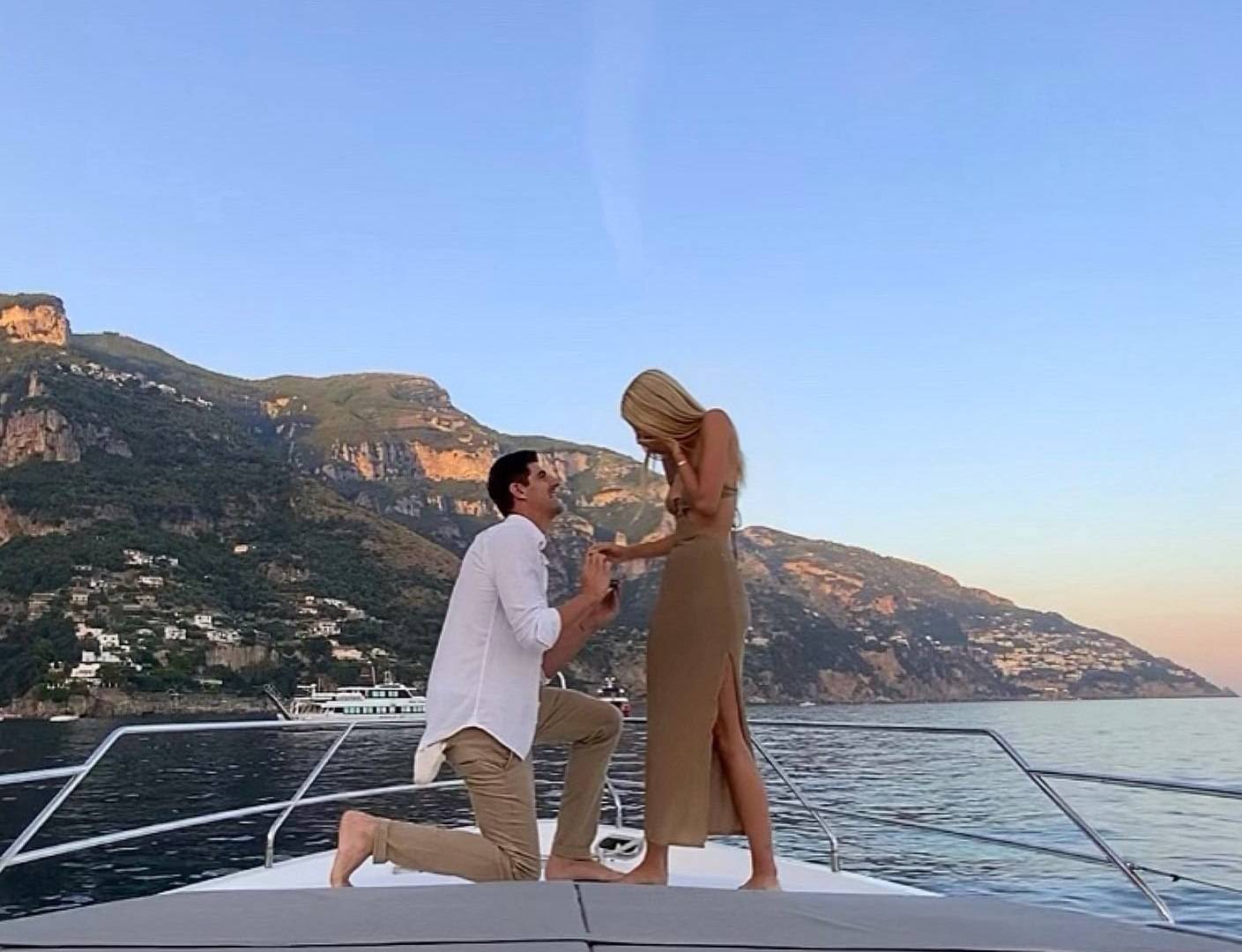 THIBAUT COURTOIS PROPOSES TO MODEL GIRLFRIEND MISHEL GERZIG IN STUNNING SETTING TO TOP 